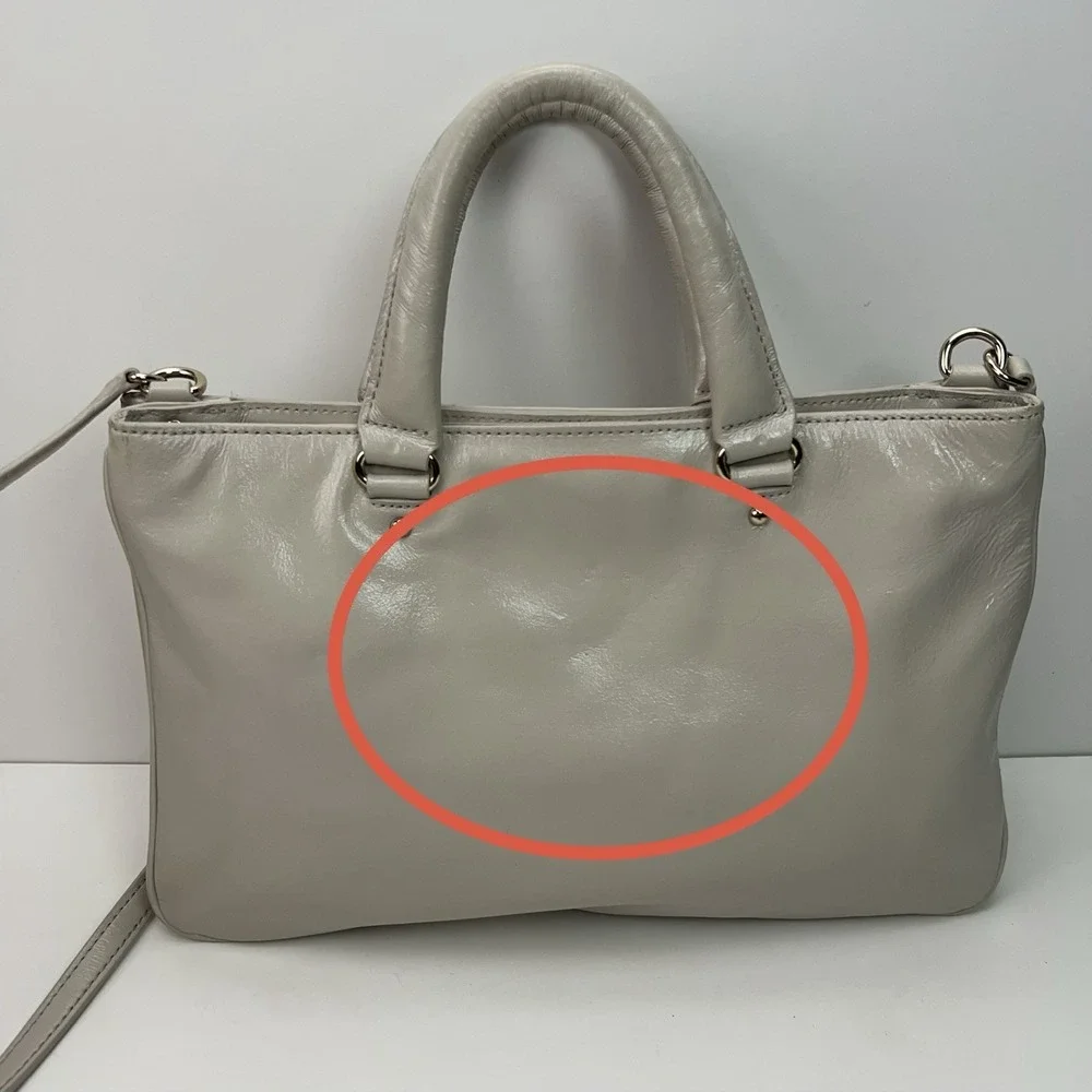 KATE SPADE New York Wellesley‎ Tote Satchel Taupe Patent Leather Shoulder Purse